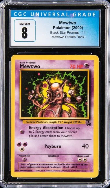 2000 Pokemon Black Star Promos Mewtwo Strikes Back Mewtwo #14 card image