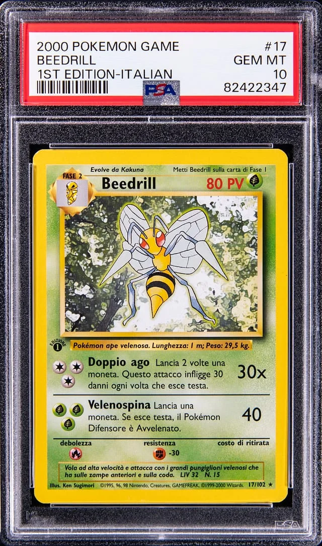 2000 Pokemon Game 1St Edition-Italian Beedrill #17 card image