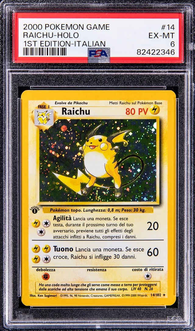 2000 Pokemon Game 1St Edition-Italian Raichu-Holo #14 card image