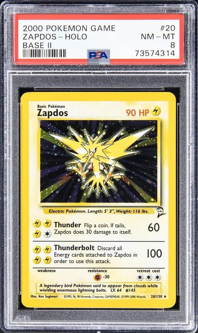 2000 Pokemon Game Base II - Holo Zapdos #20 card image