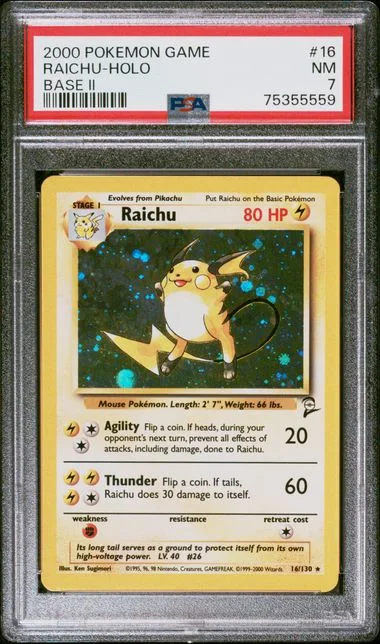 2000 Pokemon Game Base II Raichu-Holo #16 card image