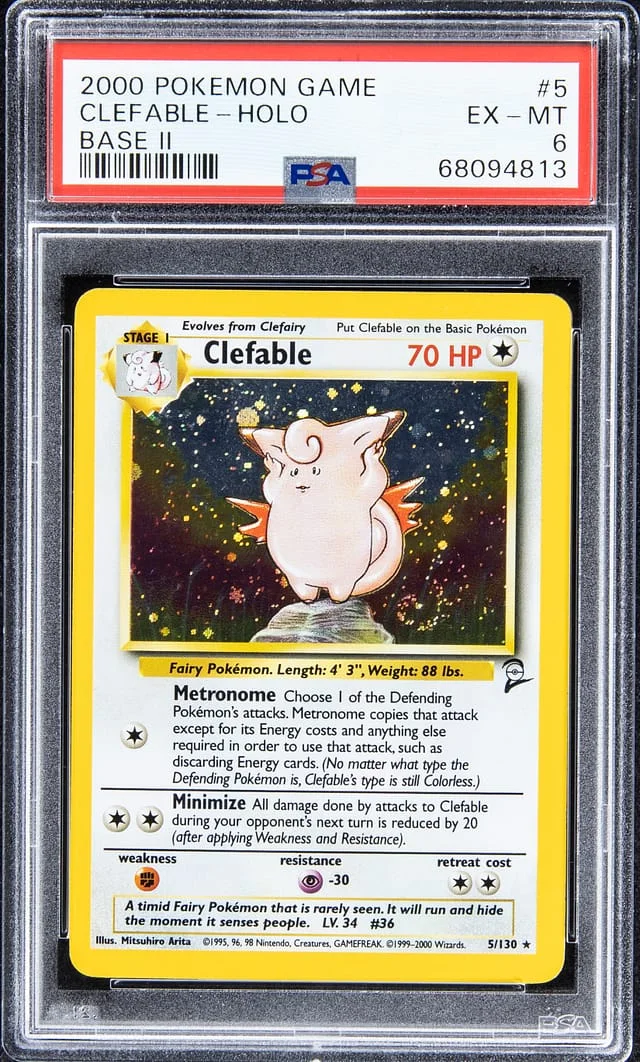 2000 Pokemon Game Base II Rare Holofoil Clefable #5 card image
