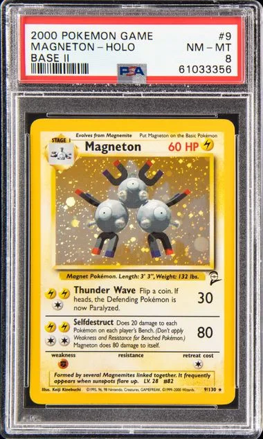 2000 Pokemon Game Base Set 2 Rare Holofoil Magneton #9 card image