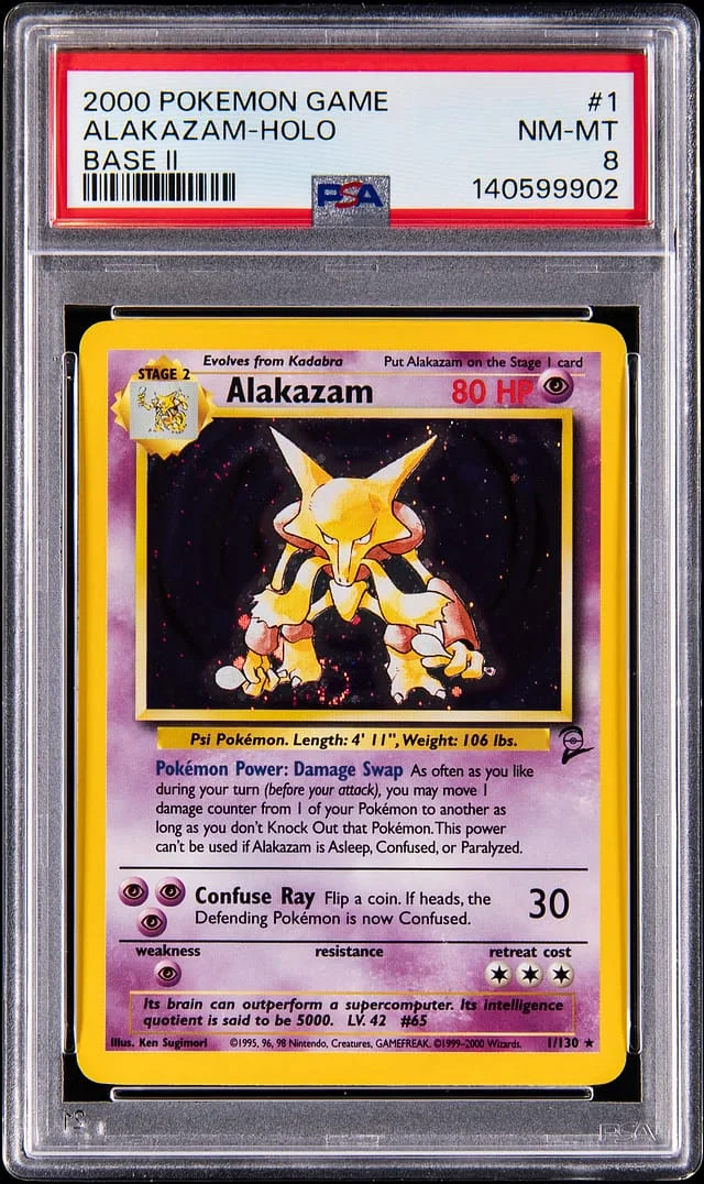 2000 Pokemon Game Base Set II Holo Alakazam #1 card image