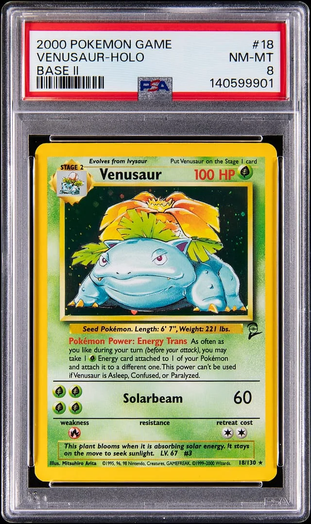 2000 Pokemon Game Base Set II Holo Venusaur #18 card image
