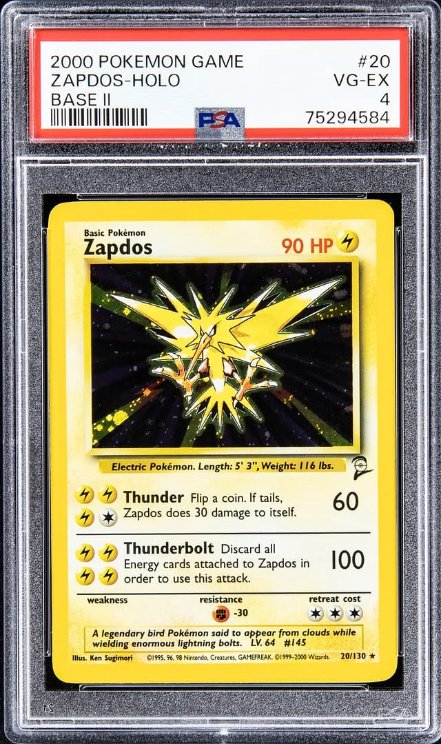 2000 Pokemon Game Holo - Base II Zapdos #20 card image