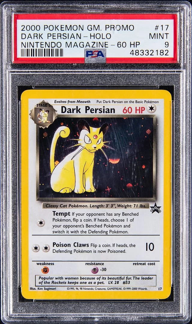 2000 Pokemon Game Promo Nintendo Magazine 60 HP Holo Dark Persian #17 card image