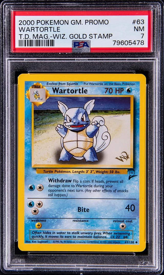 2000 Pokemon Game Promo Top Deck Magazine W/Wizards Gold Stamp Wartortle #63 card image