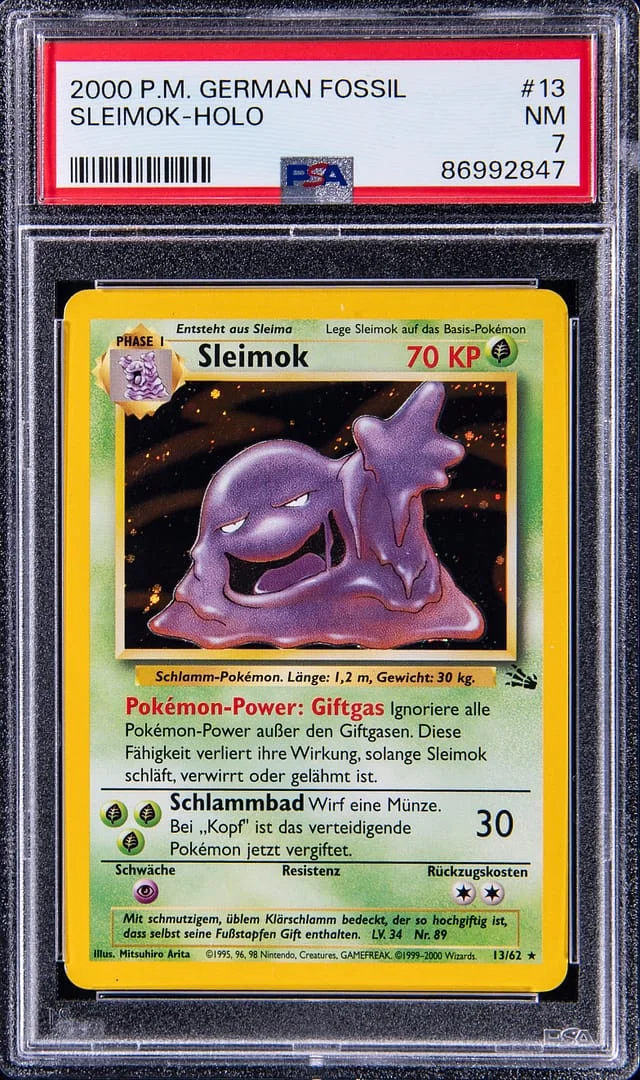 2000 Pokemon German Fossil Holo Sleimok #13 card image