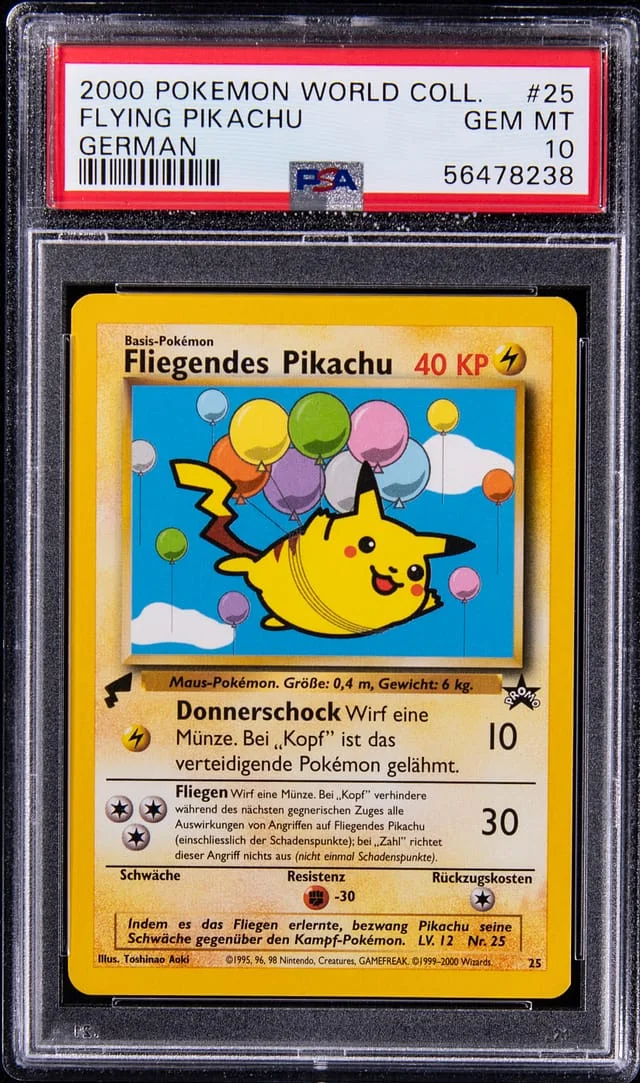 2000 Pokemon German World Collection Flying Pikachu #25 card image