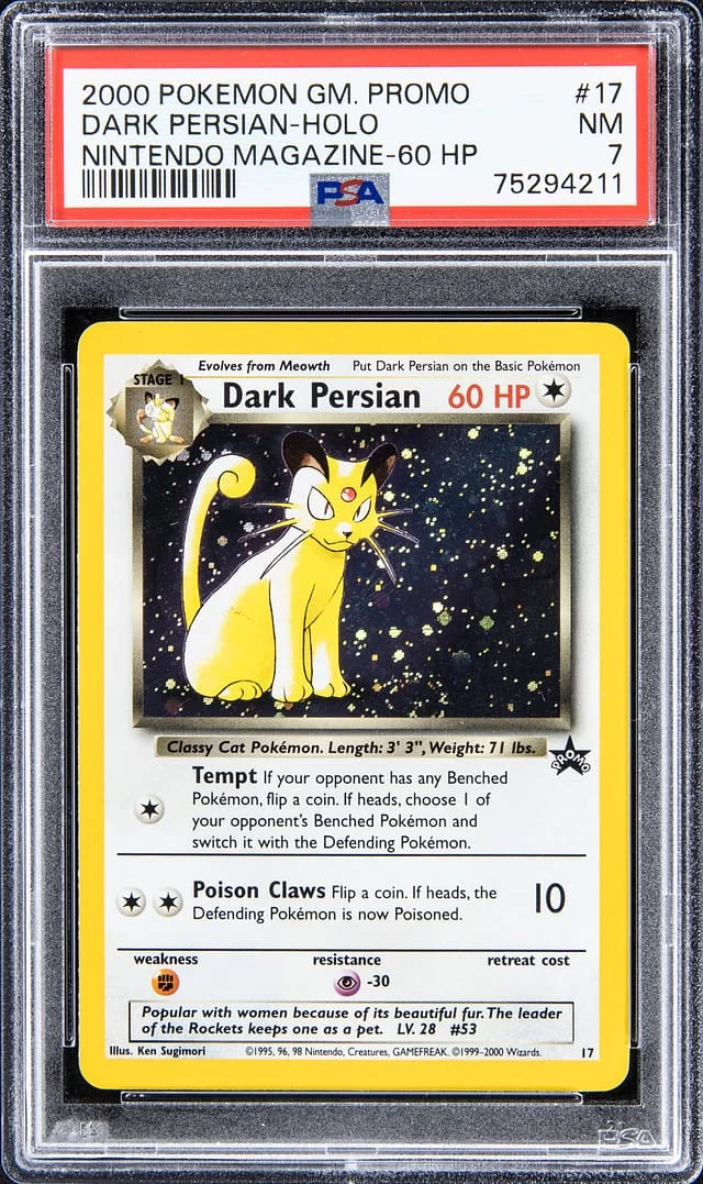 2000 Pokemon GM. Promo Nintendo Magazine - 60 HP - Holo Dark Persian #17 card image