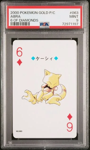 2000 Pokemon Gold Playing Cards 6 Of Diamonds Abra #063 card image