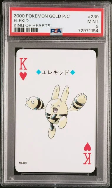 2000 Pokemon Gold Playing Cards King Of Hearts Elekid #239 card image