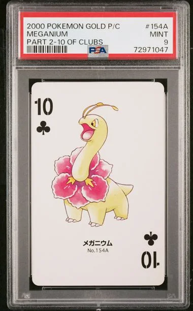 2000 Pokemon Gold Version Part 2 Playing Cards 10 Of Clubs Meganium #154A card image
