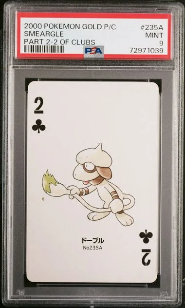 2000 Pokemon Gold Version Part 2 Playing Cards 2 Of Clubs Smeargle #235A card image