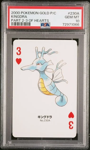 2000 Pokemon Gold Version Part 2 Playing Cards 3 Of Hearts Kingdra #230A card image