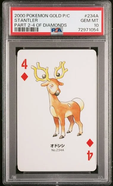 2000 Pokemon Gold Version Part 2 Playing Cards 4 Of Diamonds Stantler #234A card image
