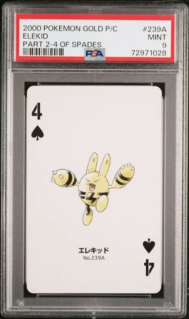 2000 Pokemon Gold Version Part 2 Playing Cards 4 Of Spades Elekid #239A card image