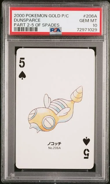 2000 Pokemon Gold Version Part 2 Playing Cards 5 Of Spades Dunsparce #206A card image