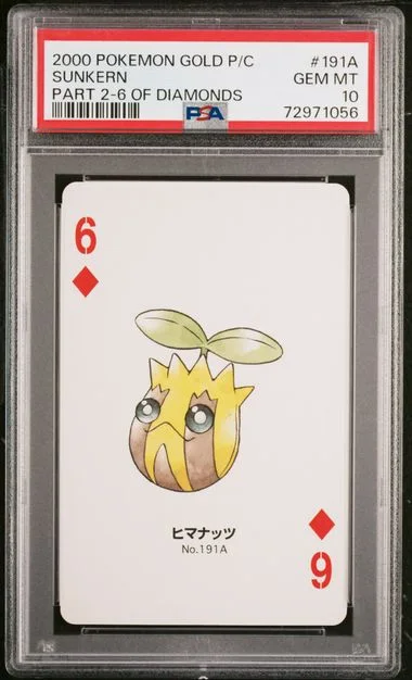 2000 Pokemon Gold Version Part 2 Playing Cards 6 Of Diamonds Sunkern #191A card image