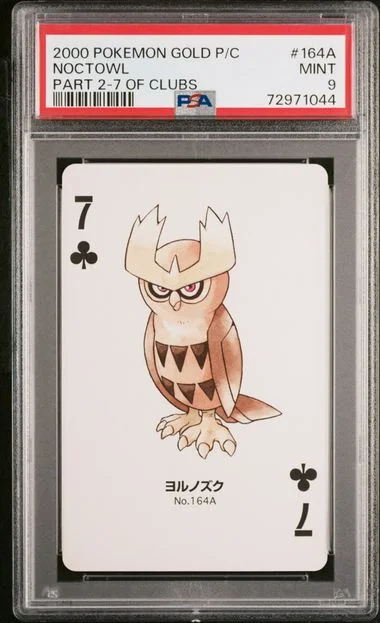 2000 Pokemon Gold Version Part 2 Playing Cards 7 Of Clubs Noctowl #164A card image
