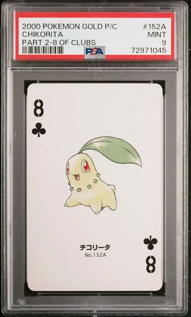 2000 Pokemon Gold Version Part 2 Playing Cards 8 Of Clubs Chikorita #152A card image