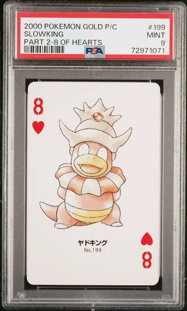 2000 Pokemon Gold Version Part 2 Playing Cards 8 Of Hearts Slowking #199 card image