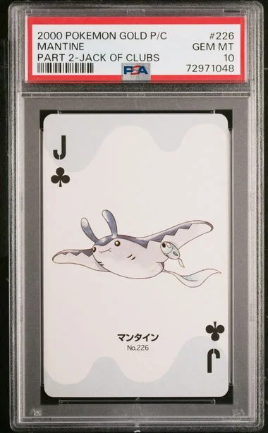 2000 Pokemon Gold Version Part 2 Playing Cards Jack Of Clubs Mantine #226 card image