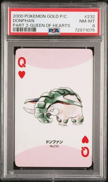 2000 Pokemon Gold Version Part 2 Playing Cards Queen Of Hearts Donphan #232 card image