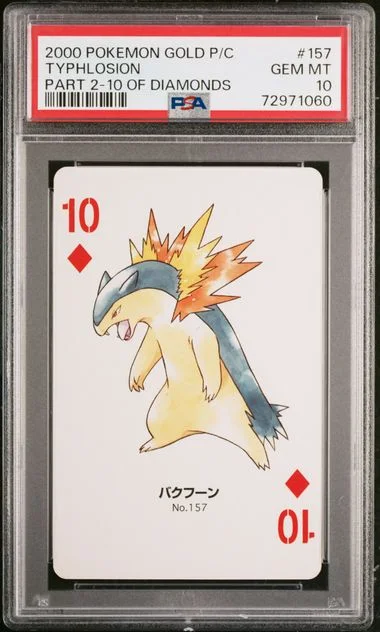 2000 Pokemon Gold Version Part 2 Playing Cards Typhlosion, 10 Of Diamonds #157 card image