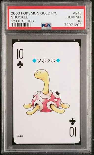 2000 Pokemon Gold Version Playing Cards 10 Of Clubs Shuckle #213 card image