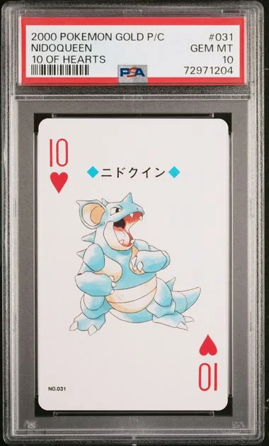 2000 Pokemon Gold Version Playing Cards 10 Of Hearts Nidoqueen #031 card image