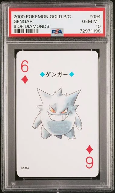 2000 Pokemon Gold Version Playing Cards 6 Of Diamonds Gengar #094 card image