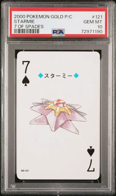 2000 Pokemon Gold Version Playing Cards 7 Of Spades Starmie #121 card image