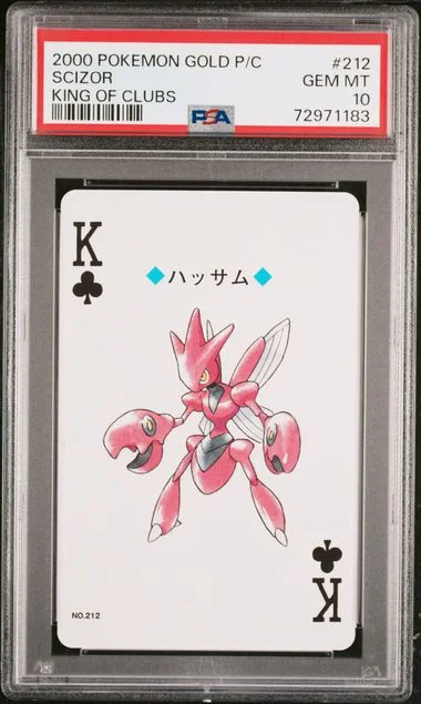 2000 Pokemon Gold Version Playing Cards King Of Clubs Scizor #212 card image