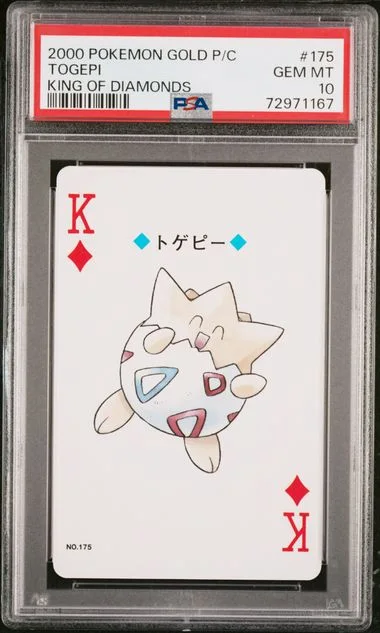 2000 Pokemon Gold Version Playing Cards King Of Diamonds Togepi #175 card image
