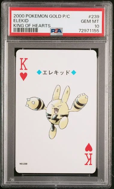 2000 Pokemon Gold Version Playing Cards King Of Hearts Elekid #239 card image