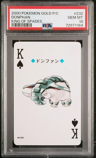 2000 Pokemon Gold Version Playing Cards King Of Spades Donphan #232 card image