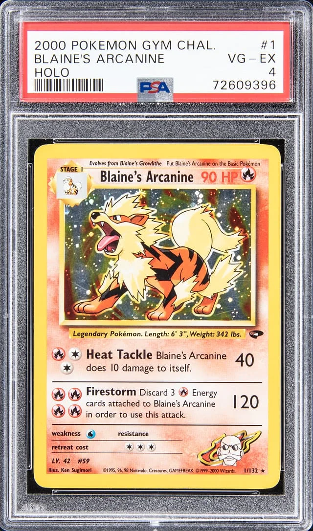 2000 Pokemon Gym Challange Holo Blaine's Arcanine #1 card image