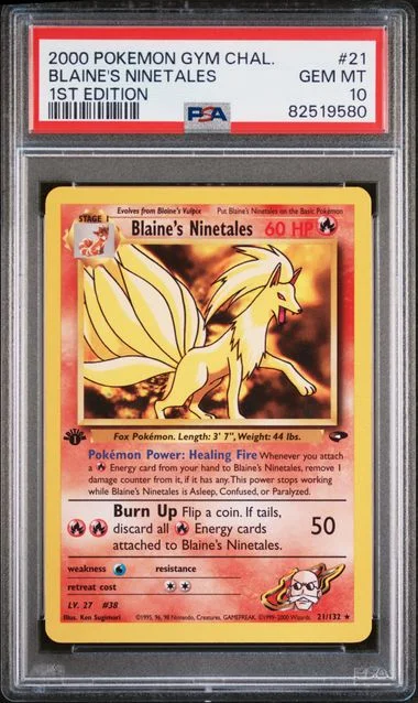 2000 Pokemon Gym Challenge 1st Edition Blaine's Ninetales #21 card image