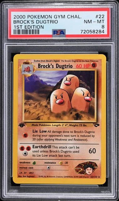 2000 Pokemon Gym Challenge 1st Edition Brock's Dugtrio #22 card image