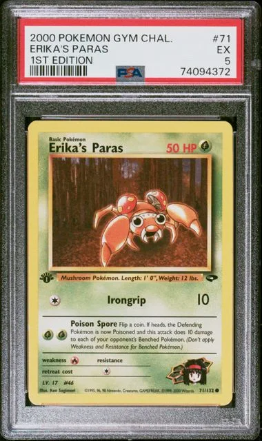 2000 Pokemon Gym Challenge 1st Edition Erika's Paras #71 card image