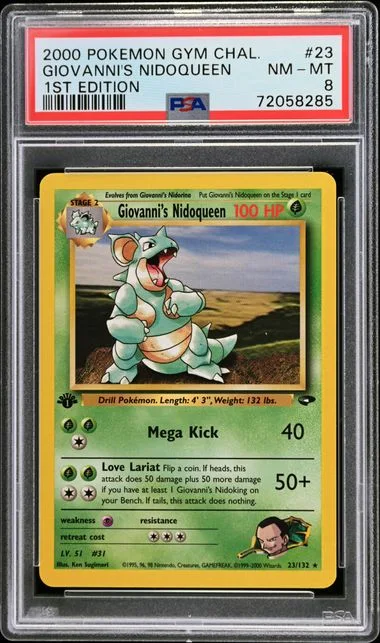 2000 Pokemon Gym Challenge 1st Edition Giovanni's Nidoqueen #23 card image