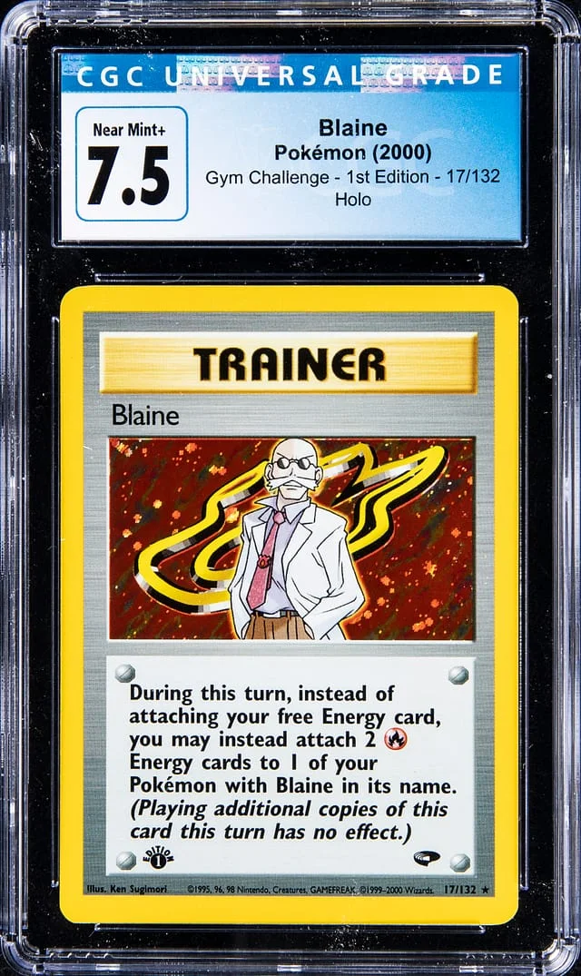 2000 Pokemon Gym Challenge 1st Edition Holo Blaine #17 card image