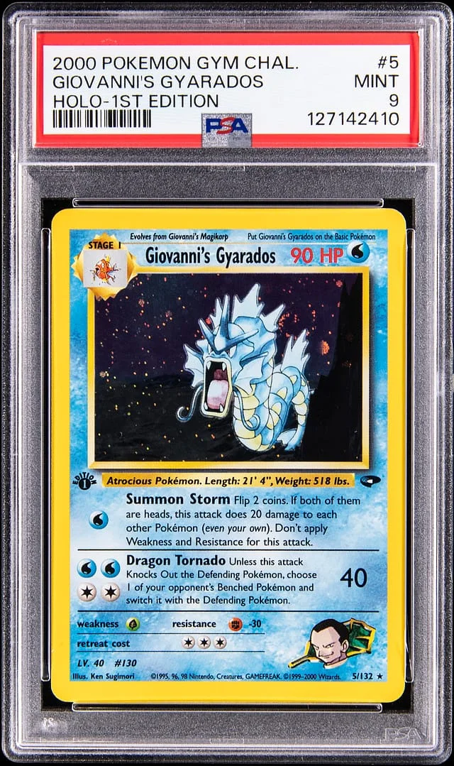 2000 Pokemon Gym Challenge 1st Edition Holo Giovanni's Gyarados #5 card image