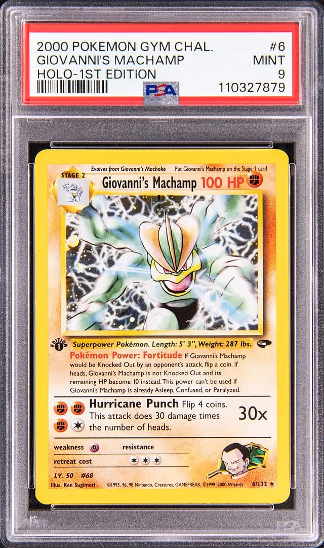 2000 Pokemon Gym Challenge 1st Edition Holo Giovanni's Machamp #6 card image