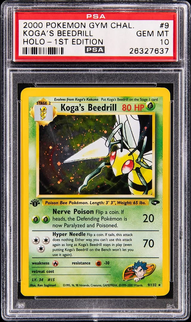 2000 Pokemon Gym Challenge 1st Edition Holo Koga's Beedrill #9 card image