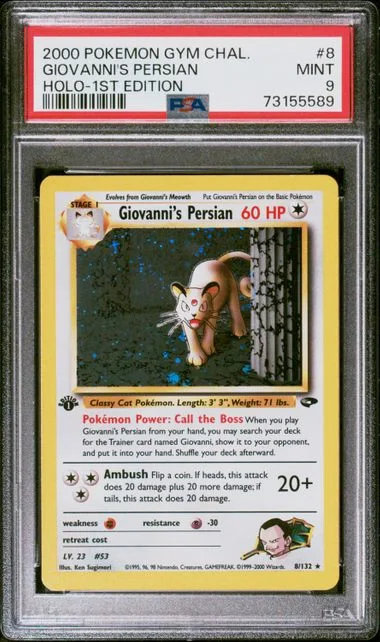 2000 Pokemon Gym Challenge 1st Edition Holofoil Giovanni's Persian #8 card image