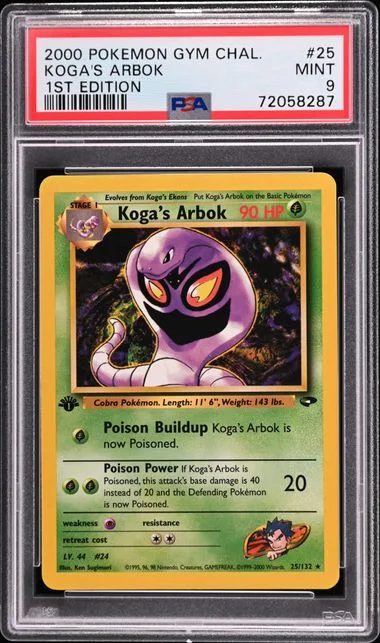 2000 Pokemon Gym Challenge 1st Edition Koga's Arbok #25 card image