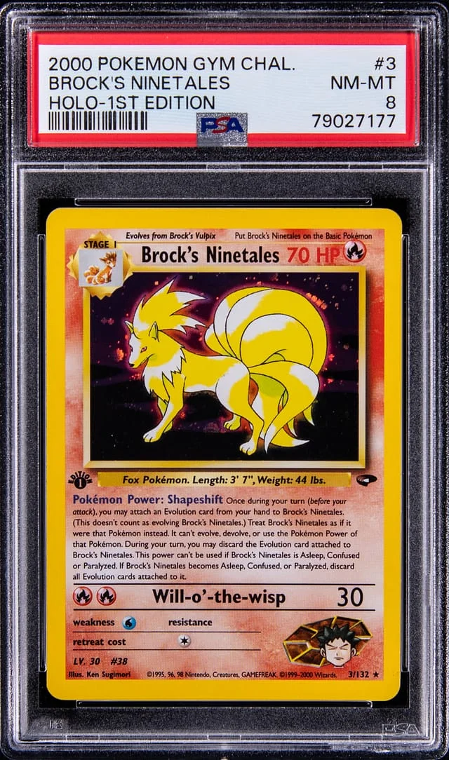 2000 Pokemon Gym Challenge 1st Edition Rare Holofoil Brock's Ninetales #3 card image